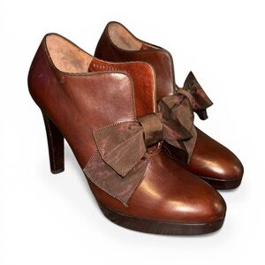 Ralph Lauren Purple Label 2007 Runway Collection Calf Platform Brown Booties 6.5